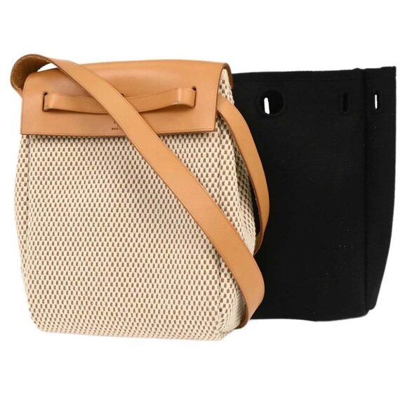 Hermes Beige Black Toile GM Officier Herbag TPM 2 in 1 Shoulder Bag - Picture 1 of 10